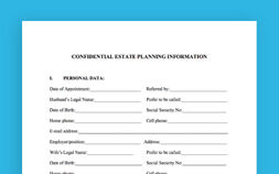 Photo of Confidential Estate Planning Worksheet For Married Couples