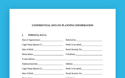 Photo of Confidential Estate Planning Worksheet for Same Sex Married Couples